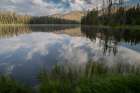 USA, Wyoming. Clouds reflected in Sylvan Lake, Yellowstone National Park. Art Print